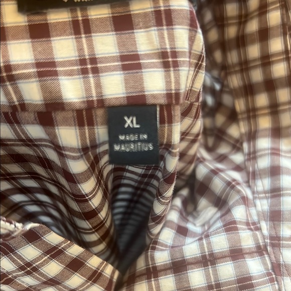 Nautica Brown and White Casual Button Down Shirt - Picture 4 of 4